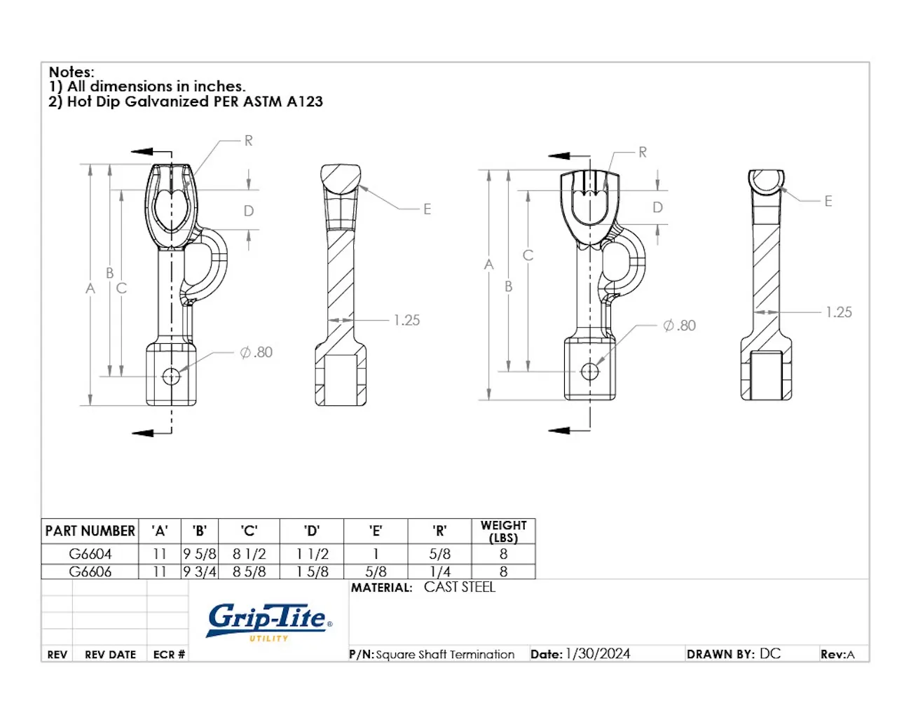 1.375in Hub Anchor Datasheet